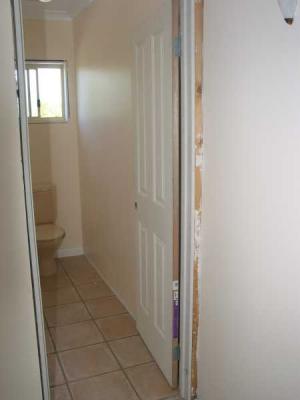 toilet door is hung