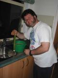 testing the sugar content of the grape lees