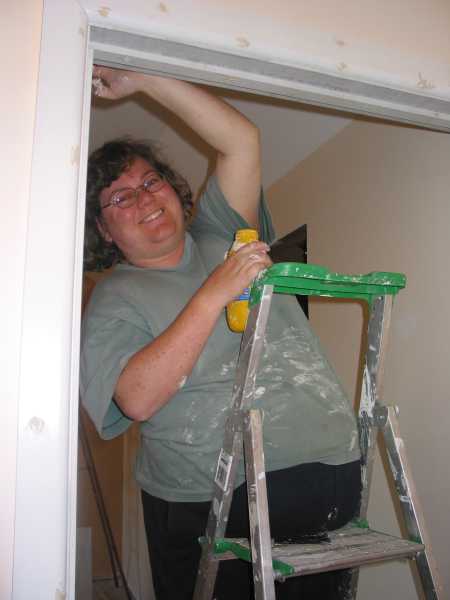 ladder assistance to reach the high spots