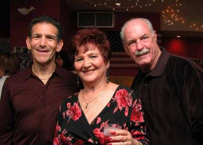 Bob, Evelyn & Ron waiting to yell suprise!