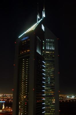 Emirates Towers at night from my apartment