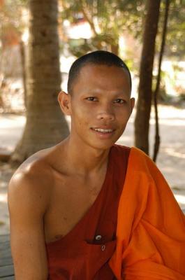 A Buddhist monk, Wat Thmei, Siem Reap, Cambodia