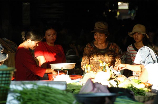 Women shopping at Siem Reap Central Market