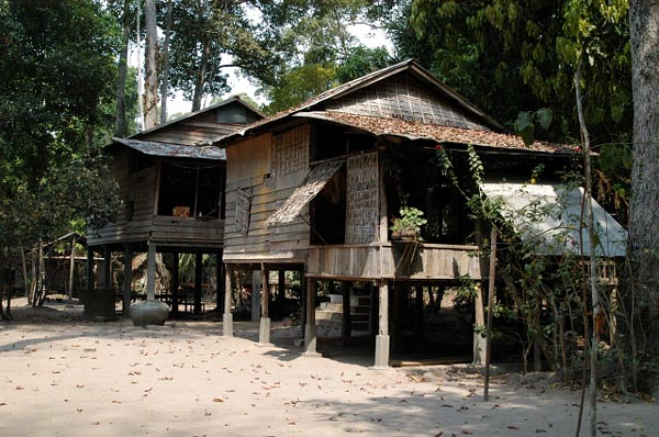 Stilts help keep the huts dry and cool