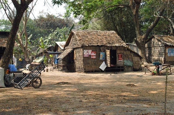 This village is along the road at the SW corner of the moat around Angkor Wat