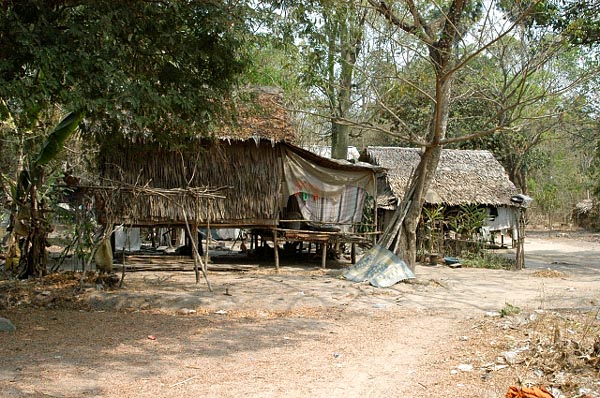 Near the monestary is a small village of traditional huts
