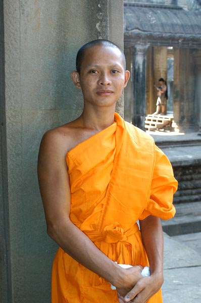Buddhist monk at Angkor Wat, Cambodia