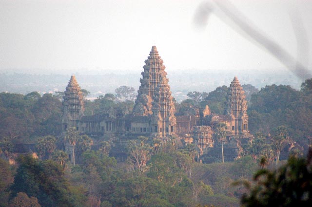 Angkor Wat in the distance from Phnom Bakheng