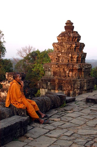 Monk at Phnom Bakheng