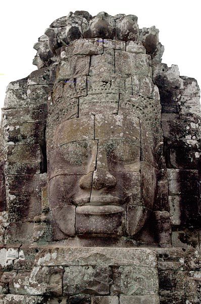 One of the huge smiling faces of the bodhisattva Avalokiteshvara