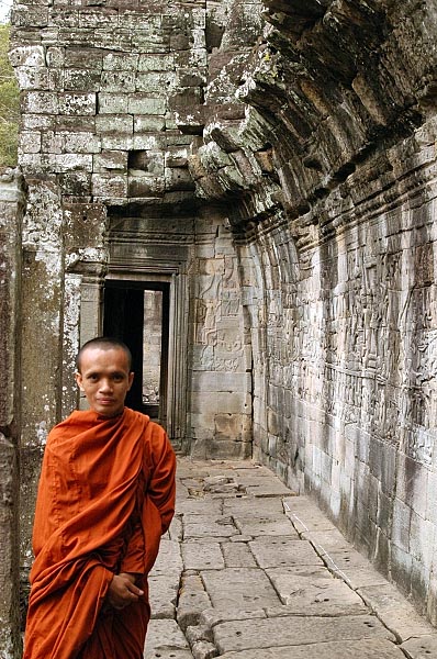 Buddhist monk at the Bayon
