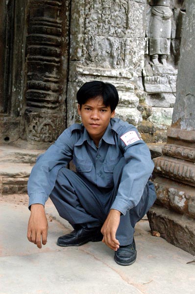 Cambodian temple guard