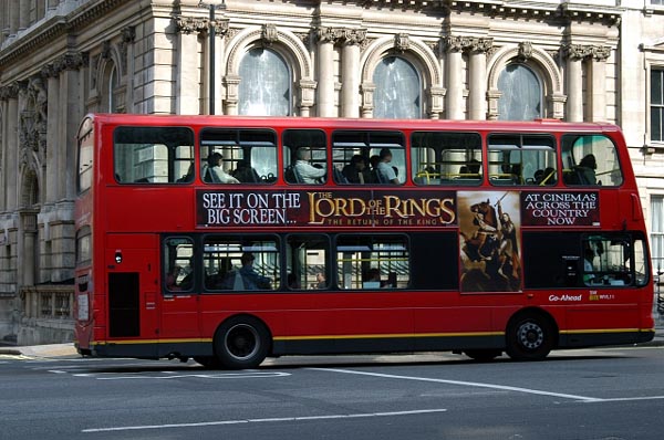 Lord of the Rings on a double decker bus
