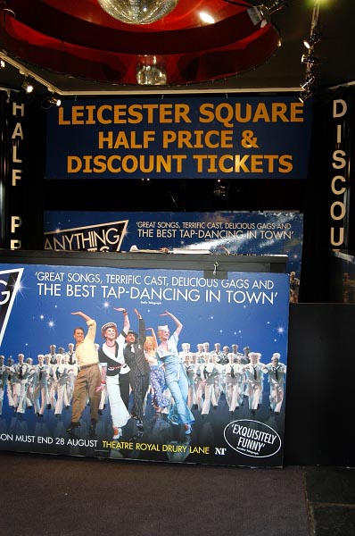 Leicester Square-half price theatre tickets