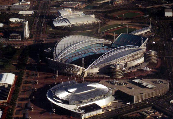 Hombush Olympic Stadium, the Sydney Superdome, and the Aquatic Center