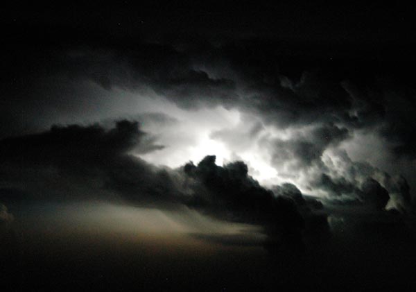 Thunderstorm at night over Malaysia