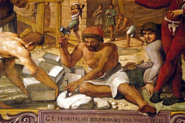 Jerusalem wall restoration detail