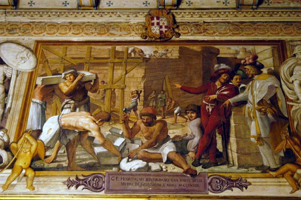 Knights Hospitalers restoring the walls of Jerusalem 1229