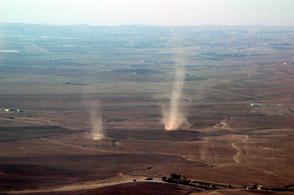Dust devils near Amman, Jordan