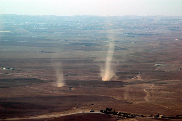 Dust devils near Amman, Jordan