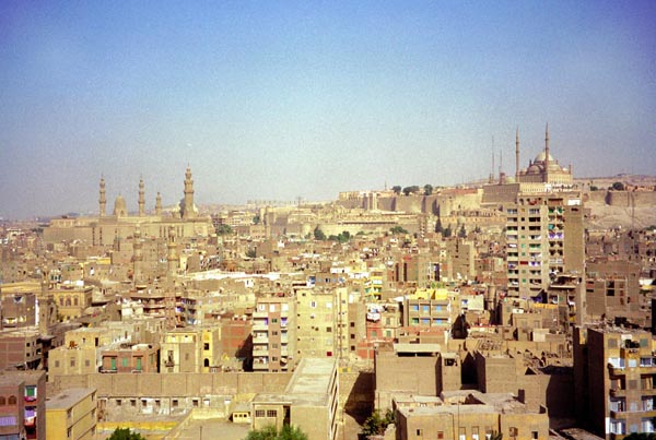 View of Citadel and Sultan Hassan Mosque from Ibn Tulun