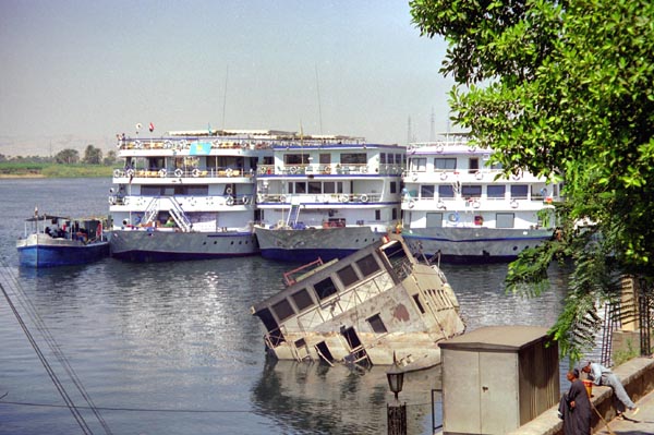 Nile cruisers along the Luxor Corniche