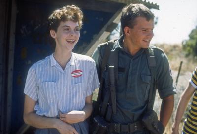 Angela Pelz with Israeli Soldier