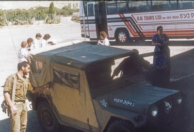 Israeli Jeep by our Tour Bus