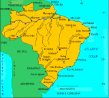 Mapa do Brasil (com Natal na costa Nordeste)