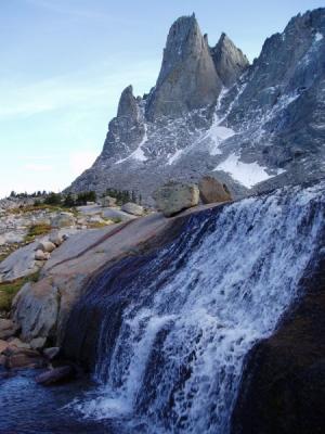 wind rivers warbonnet peak from camp