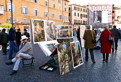 Piazza Navona Art Scene