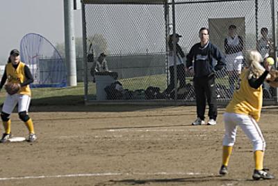 Katie fielding a bunt 2