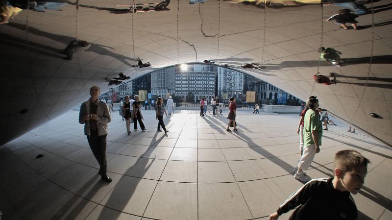 From under the bean.