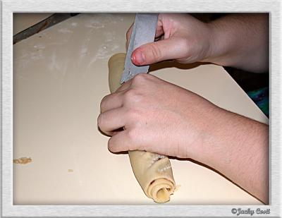 Marking the dough