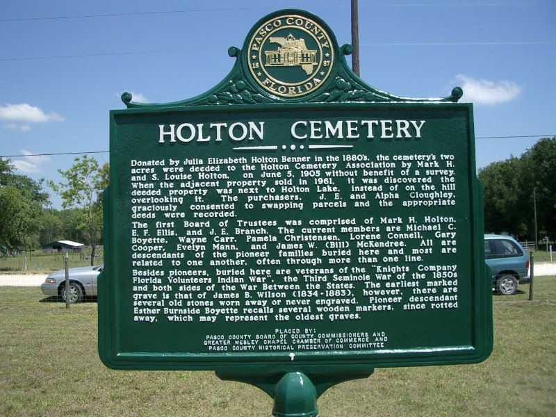 Holton Cemetery - Pasco Co FL - Boyett