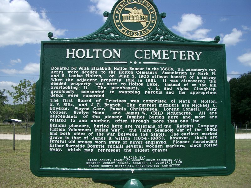 Holton Cemetery - Pasco Co FL - Boyett