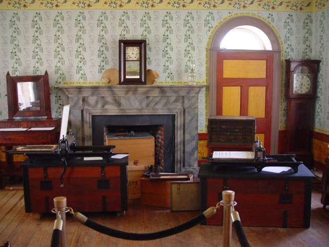printing presses in tavern that was used to print Confederate paroles after the surrender