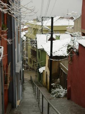 Bursa walk in snow