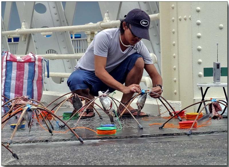 Crabbing on the Singapore River