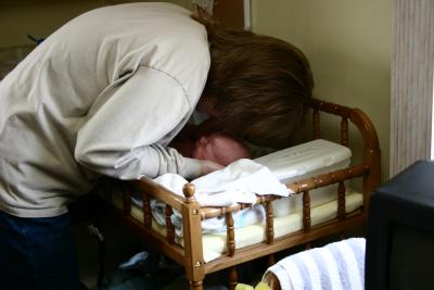 Going for the dry-off.  Notice, he's asleep already