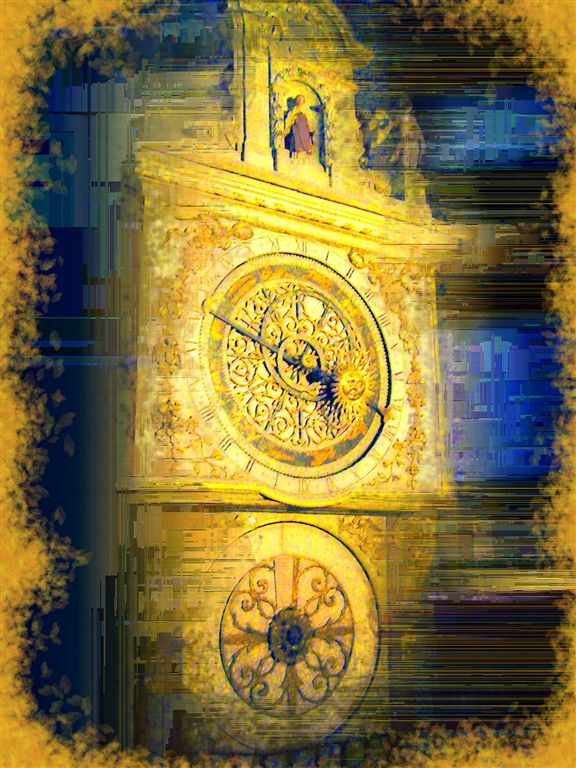 Old Cathedral Clock in Lyon