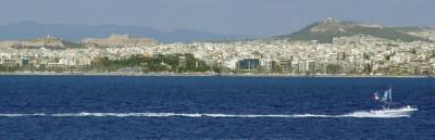 Athens panoramic view from the Saronic Gulf