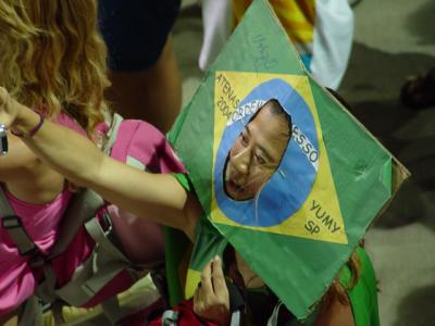 Brazilians celebrate their gold medal (Star class)