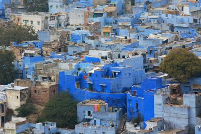 Blue-washed houses