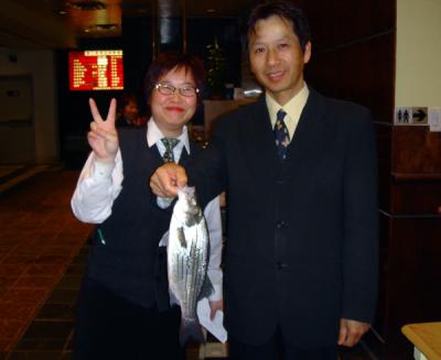 This striped bass was so eager to make a getaway, the restaurant manager had to personally intervene