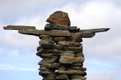 The Inuit Inukshuk, traditionally used as a landmark and navigational aid. 9854