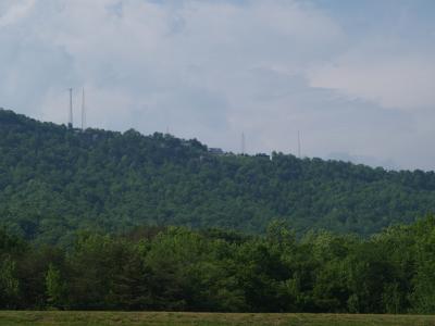 The broadcast towers on Sauertown Mountain