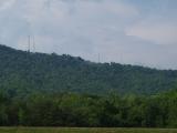 The broadcast towers on Sauertown Mountain