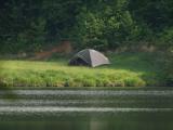 Tent at lakes edge