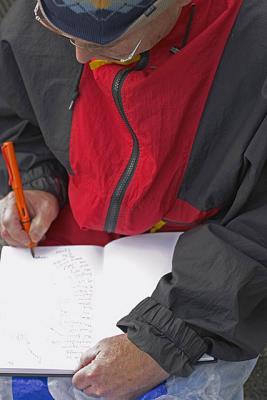 John drawing in Dam Square